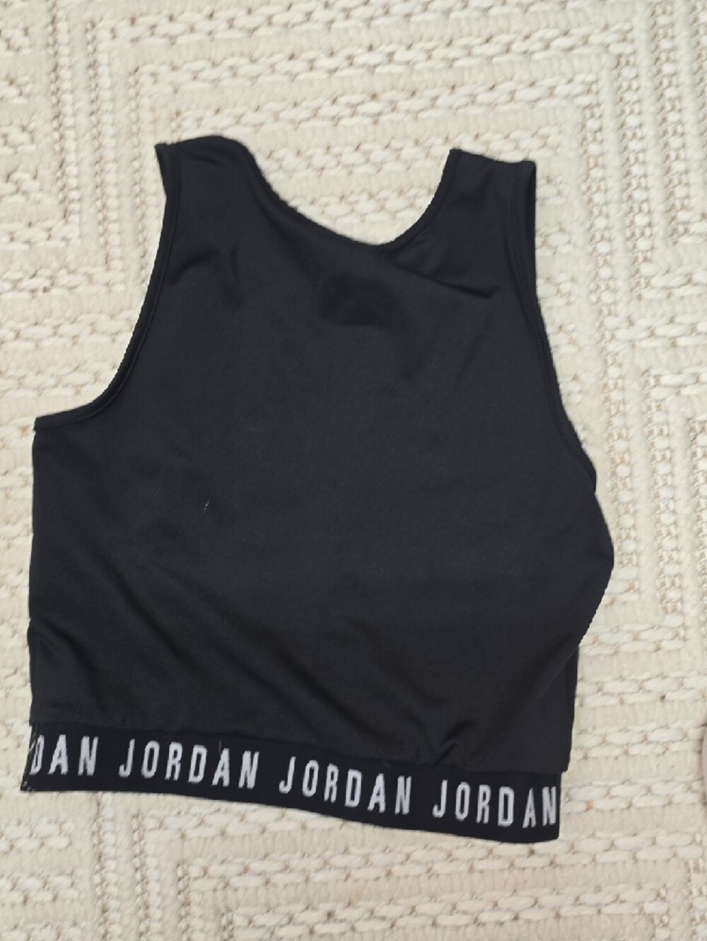 Jordan Black Crop Tank with White Jumpman Logo - Picture 5 of 8